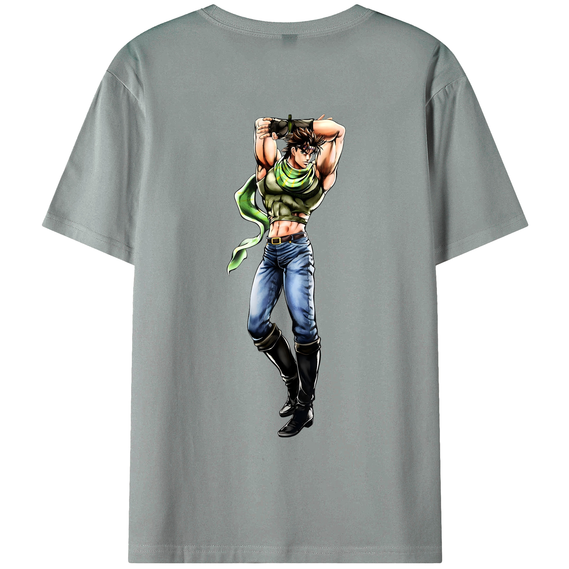 （画像用） ジョジョの奇妙な冒険 ジョセフ?ジョースター JoJo's Bizarre Adventure Joseph Joestar 綿100％ メンズ半袖Tシャツ（バックプリント） 通気性